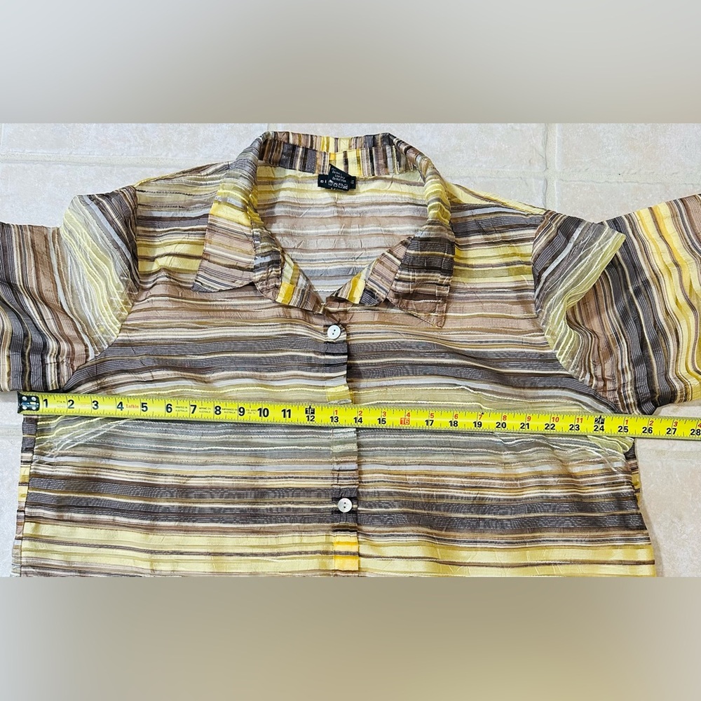 Citiknits Gauzy Tunic Blouse/Top XL Button Up Lightweight Travel Business Casual - Picture 10 of 12